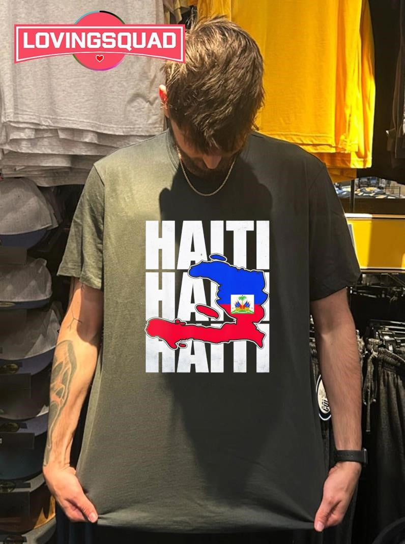 Cool Happy Haitian Flag Day Haiti Map Pride Shirt