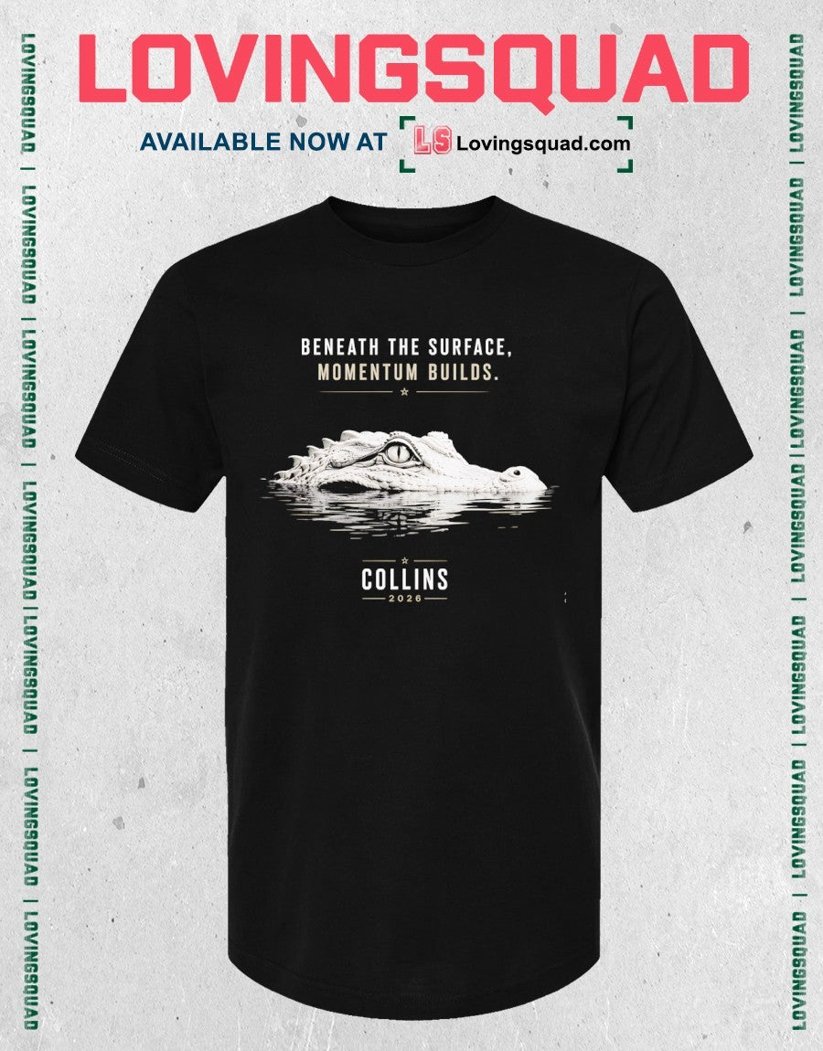 Crocodile beneath the surface momentum builds Collins 2026 shirt