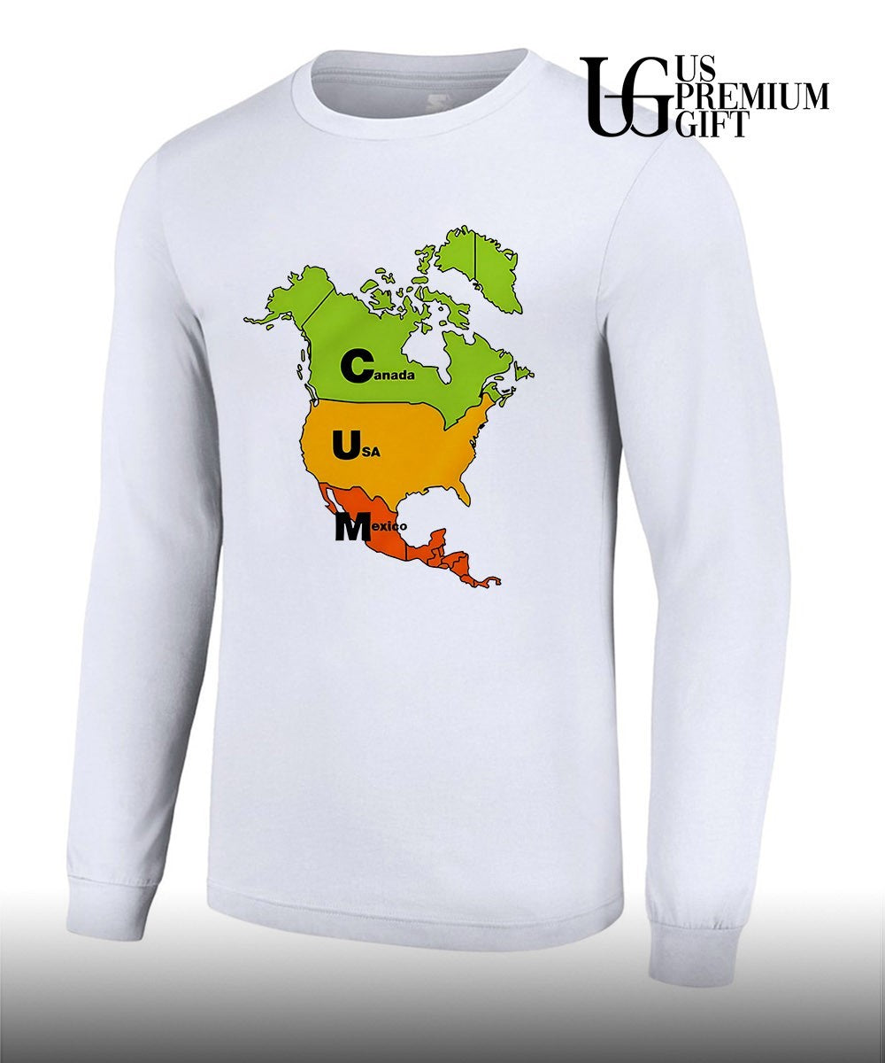 Cum Map Canada USA and Mexico shirt
