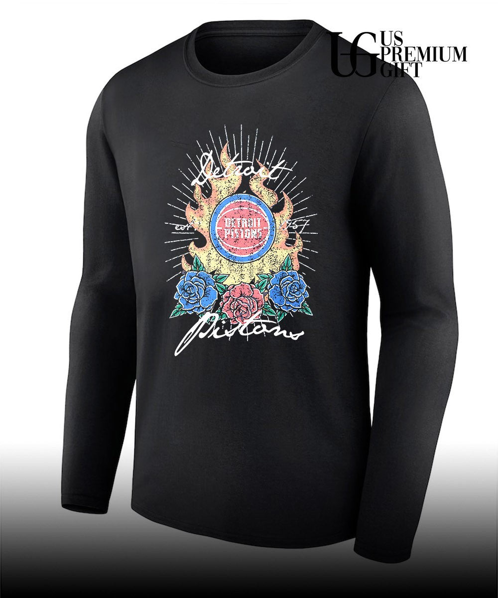Detroit Pistons basketball Fire and Roses Est 1957 shirt