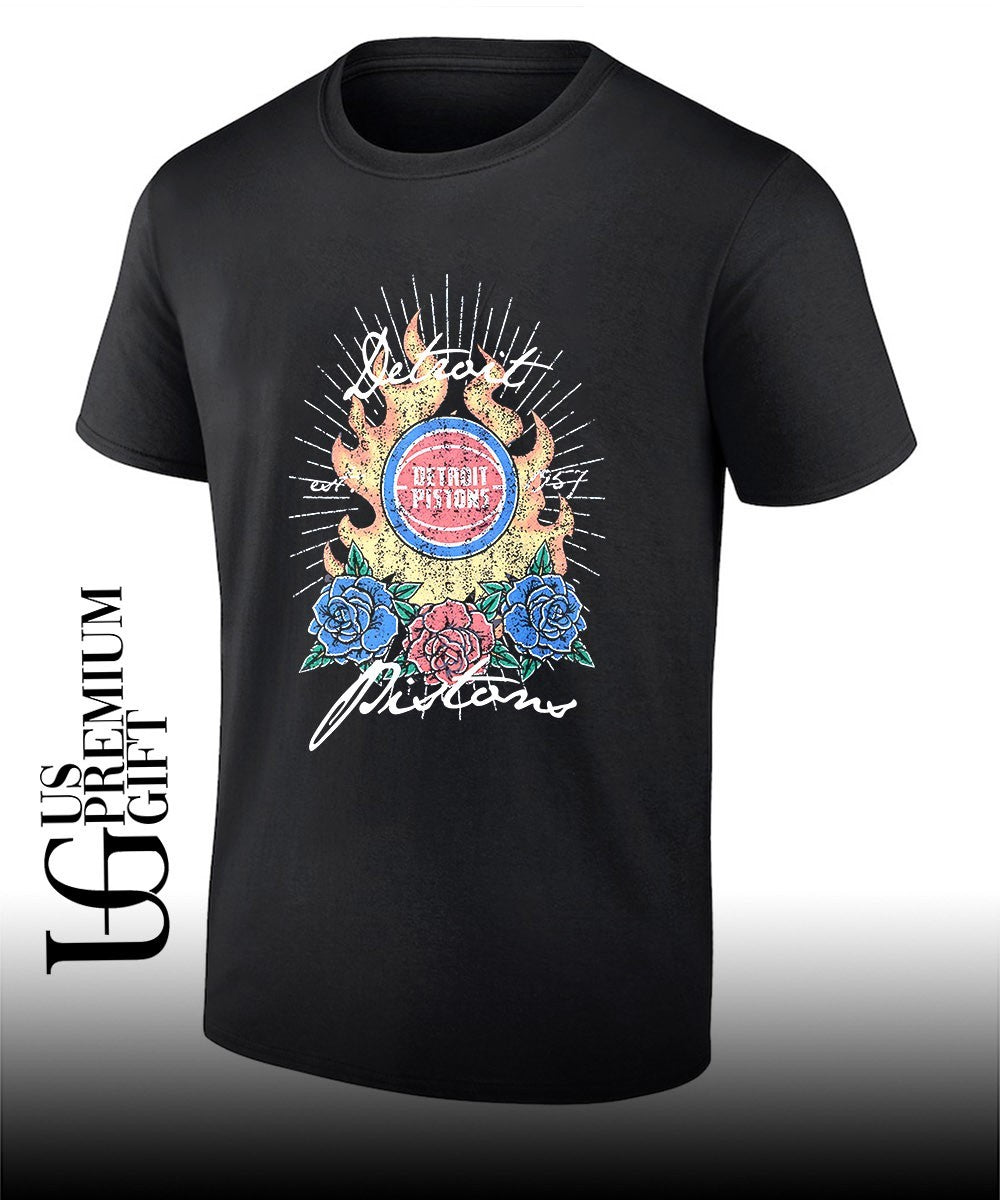 Detroit Pistons basketball Fire and Roses Est 1957 shirt