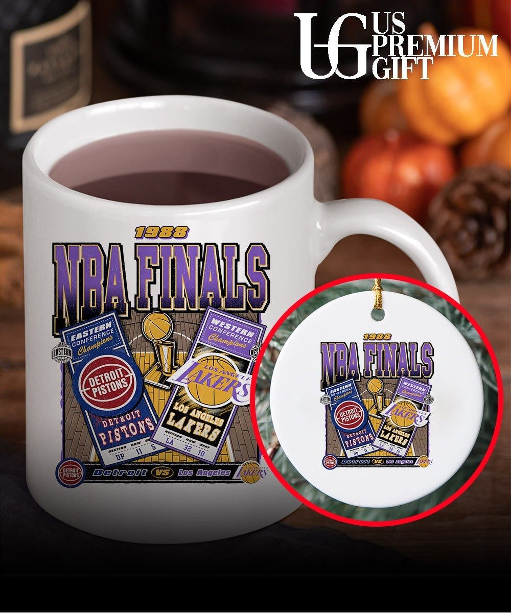 Detroit Pistons vs Los Angeles Lakers 1988 NBA Finals dueling vintage shirt