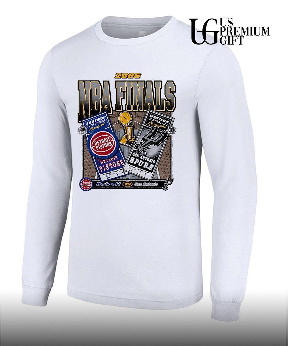 Detroit Pistons vs San Antonio Spurs 2005 NBA Finals dueling vintage shirt