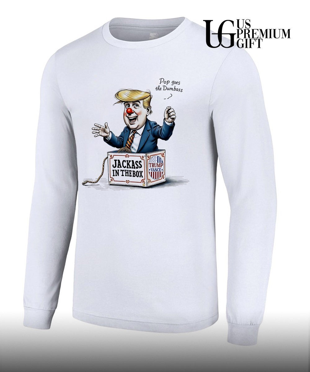 Donald Trump J.D. Vance Jackass in the Box Pop goes the Dumbass shirt