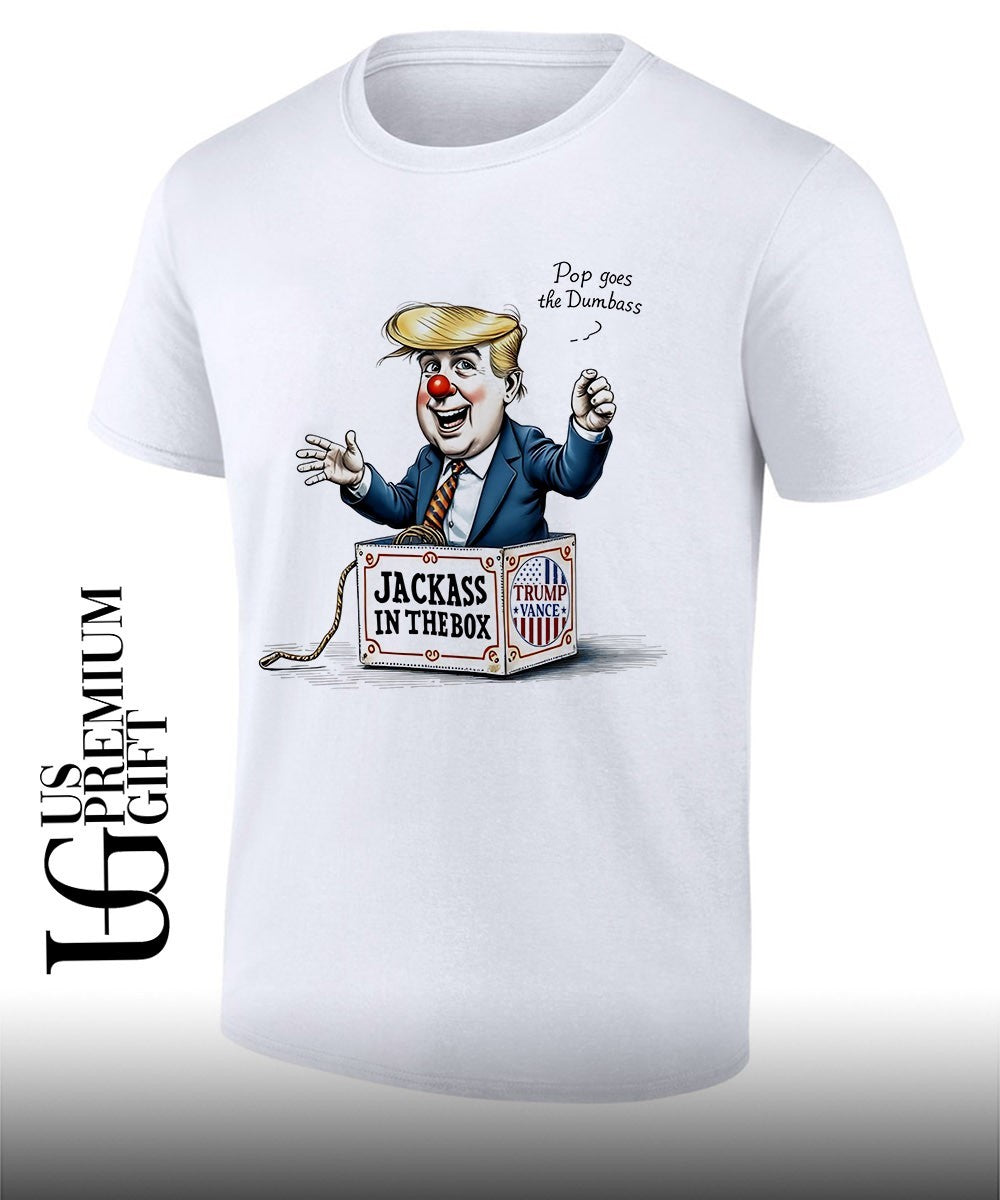 Donald Trump J.D. Vance Jackass in the Box Pop goes the Dumbass shirt