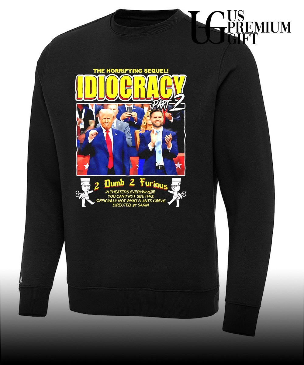 Donald Trump and JD Vance The Horrifying Sequel Idiocracy Part 2 Political Satire shirt