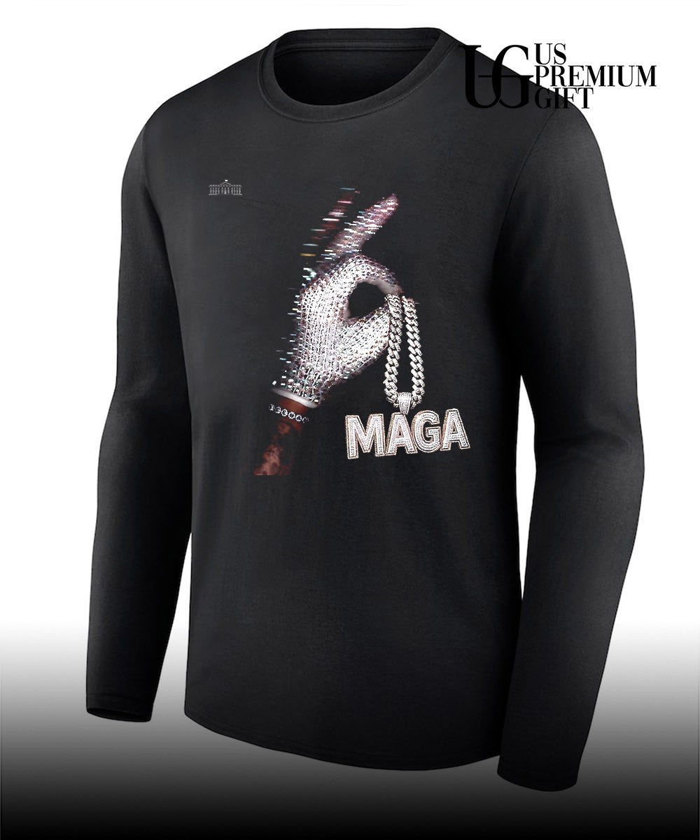 Drake Iceman Maga diamond chain shirt