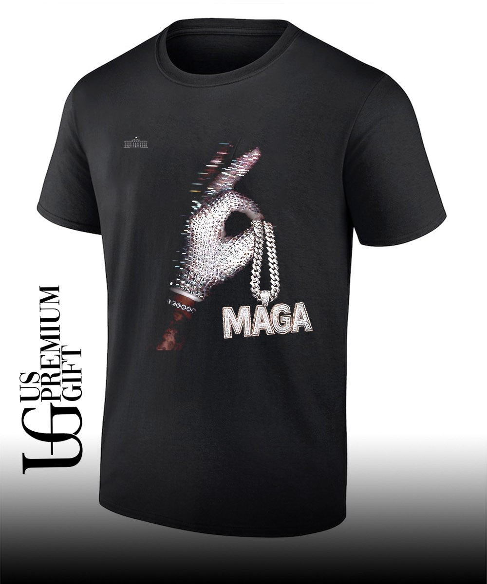 Drake Iceman Maga diamond chain shirt