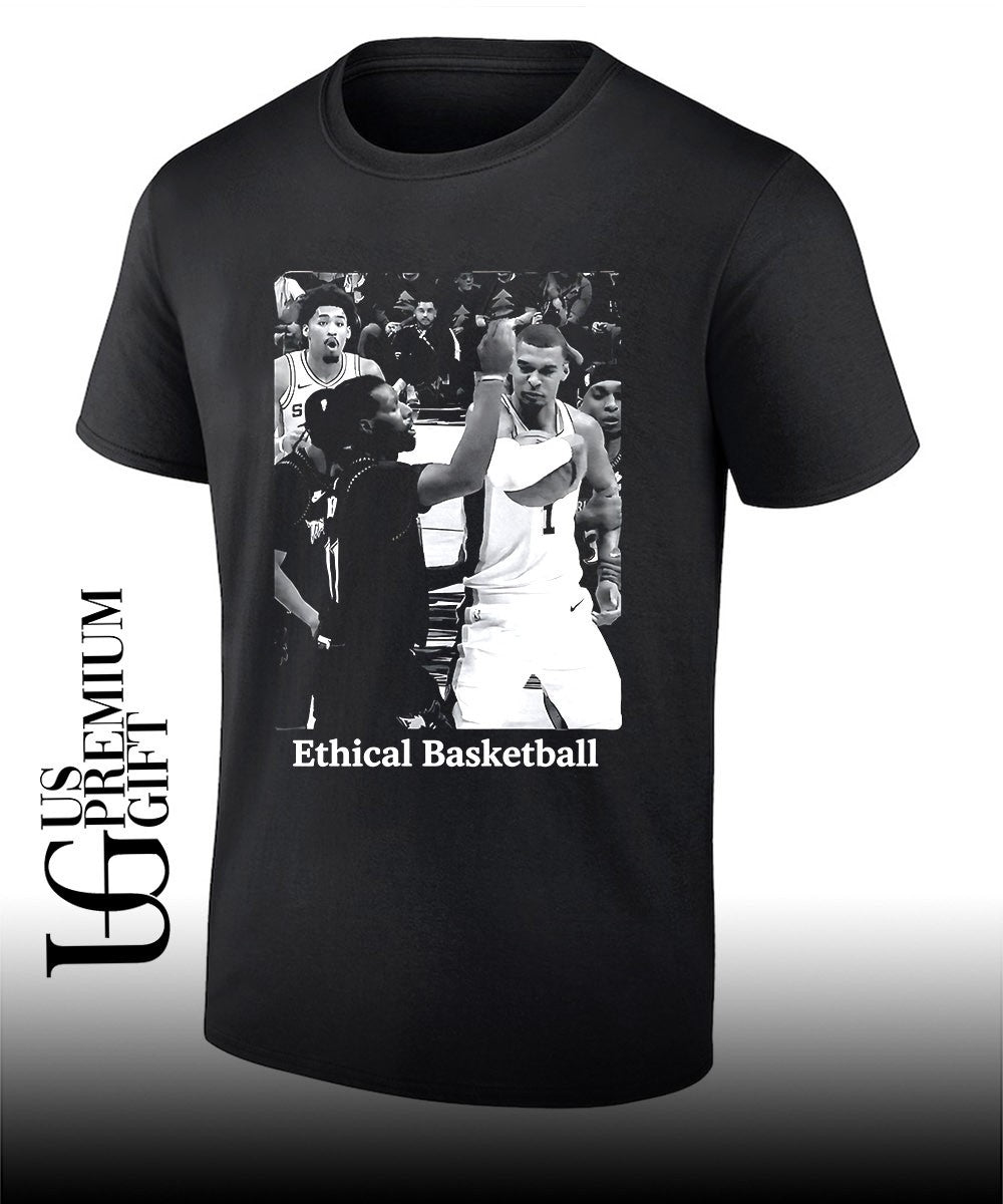 Ethical basketball Victor Wembanyama San Antonio Spurs elbowing Naz Reid Minnesota Timberwolves NBA 2026 shirt