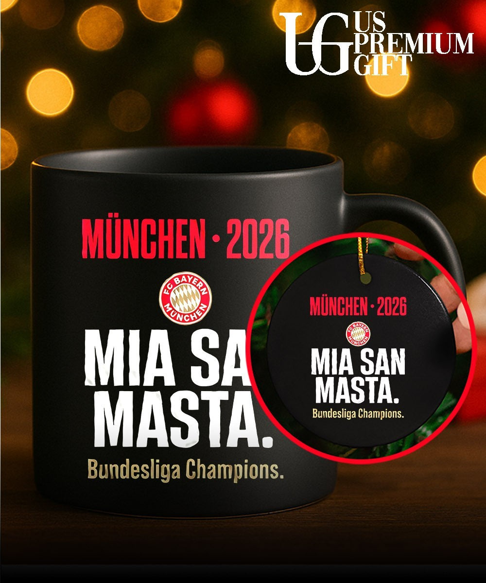 FC Bayern Munchen Bundesliga Champions Meisterschale Allianz Arena 2026 logo shirt