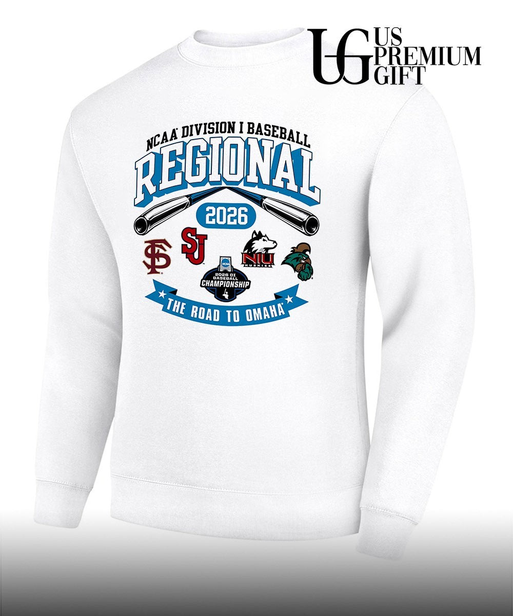 FSU and St. John’s University and Northern Illinois University and Coastal Carolina Chanticleers Baseball Regional Division I NCAA 2026 The Road to Omaha shirt