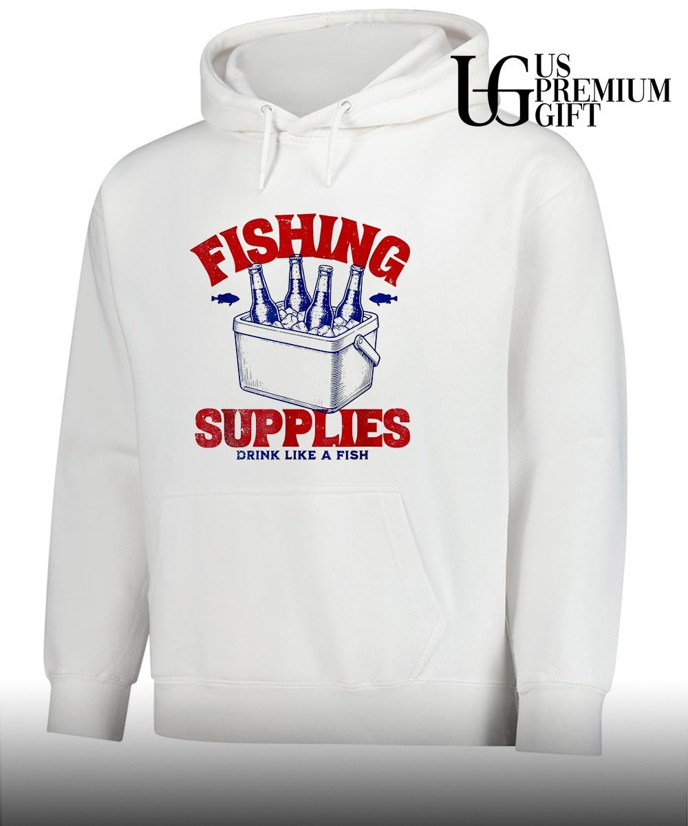 Fishing supplies drink like a fish shirt