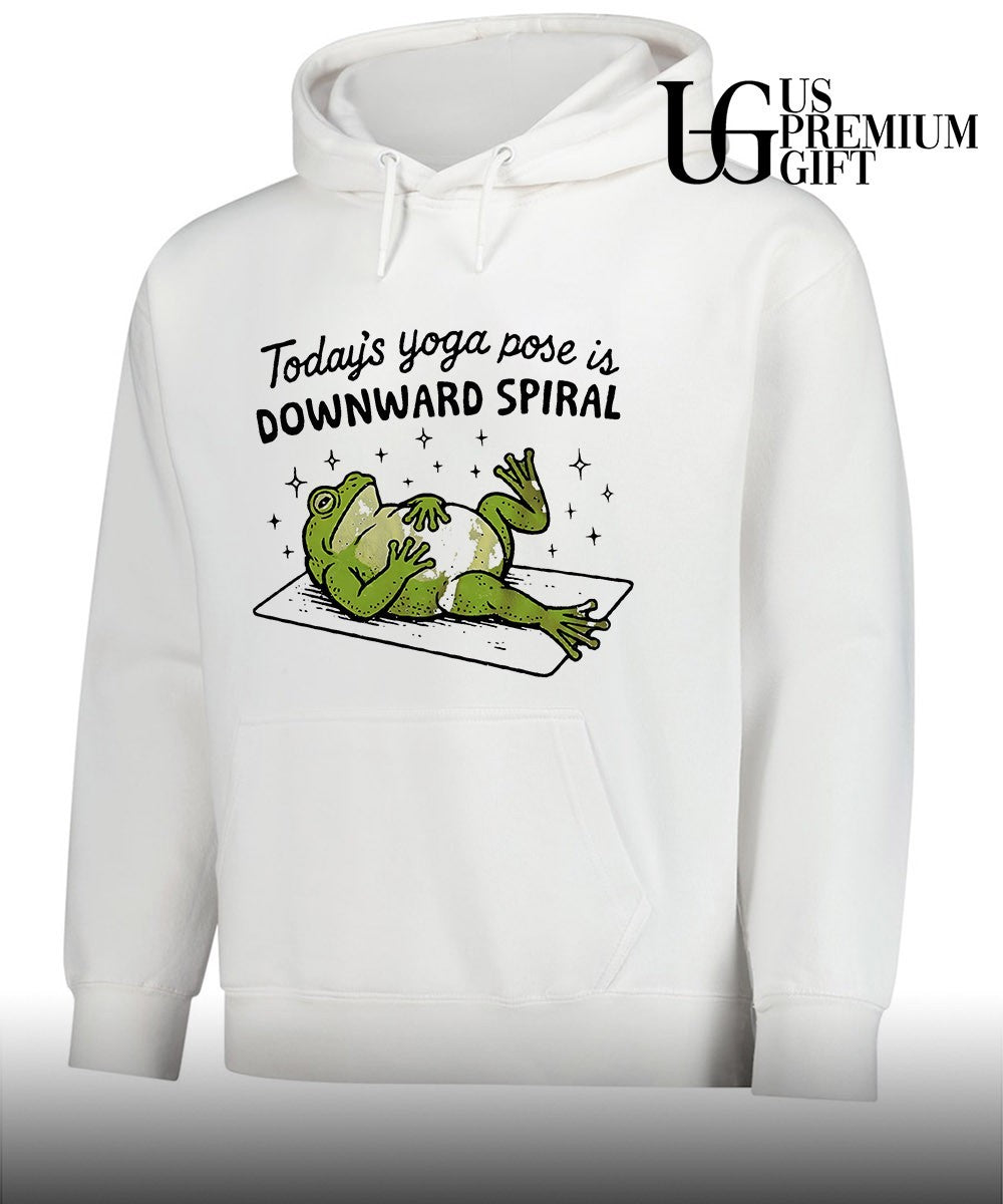 Frog Today’s yoga pose is downward spiral shirt