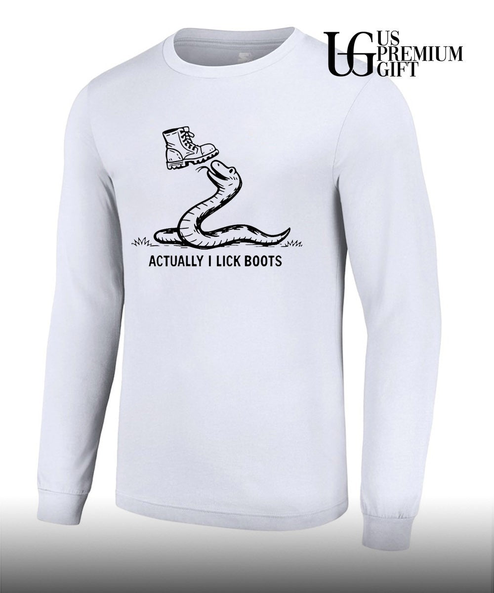 Gadsden Snake Boot Symbolism Actually I Lick Boots shirt