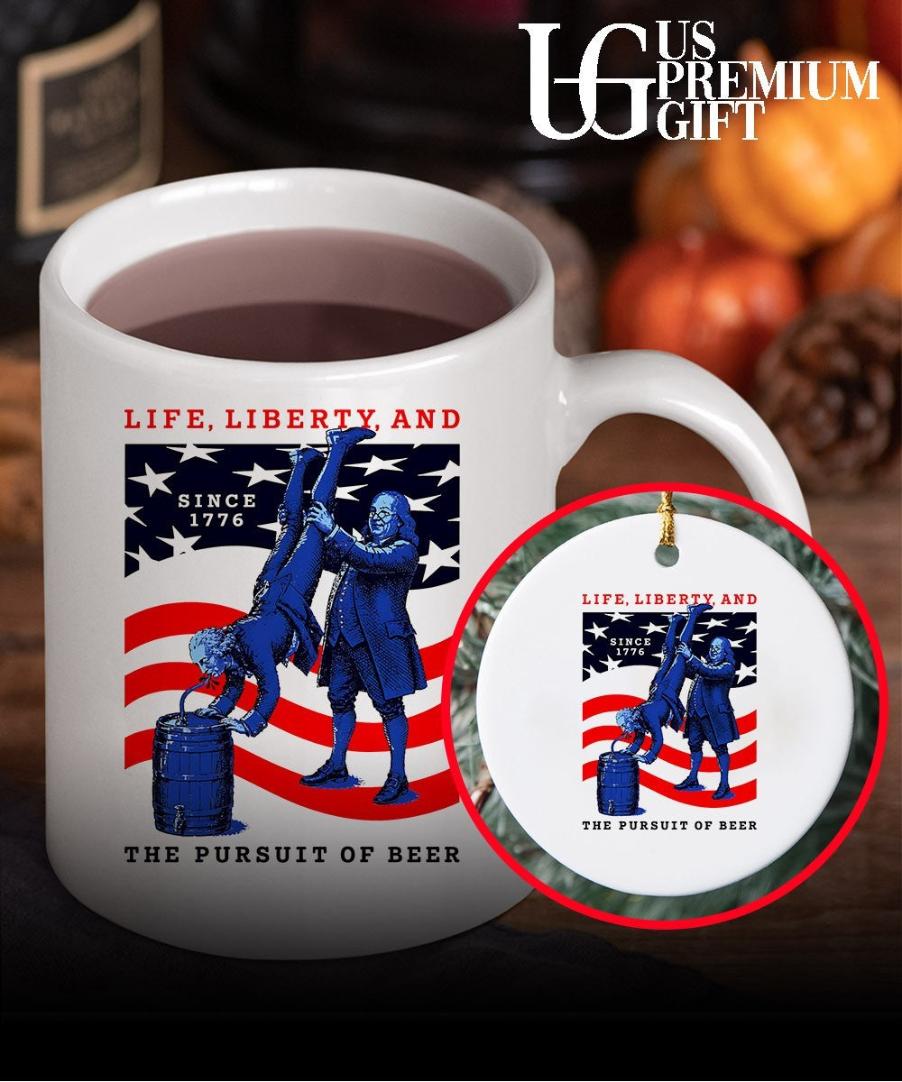 George Washington and Benjamin Franklin life liberty and the pursuit of beer shirt