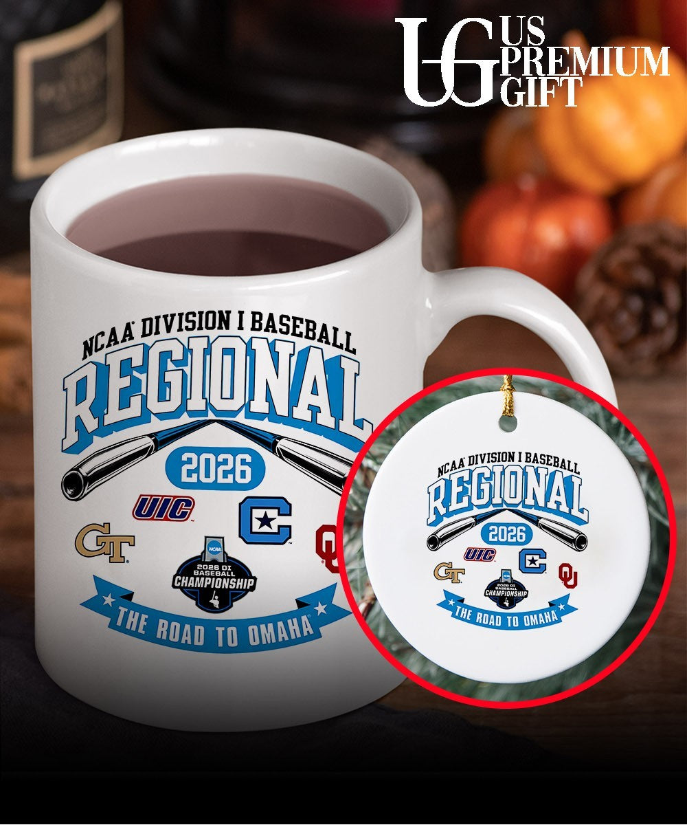 Georgia Tech Yellow Jackets and UIC Flames and Citadel Bulldogs and Oklahoma Sooners Baseball Regional Division I NCAA 2026 The Road to Omaha shirt