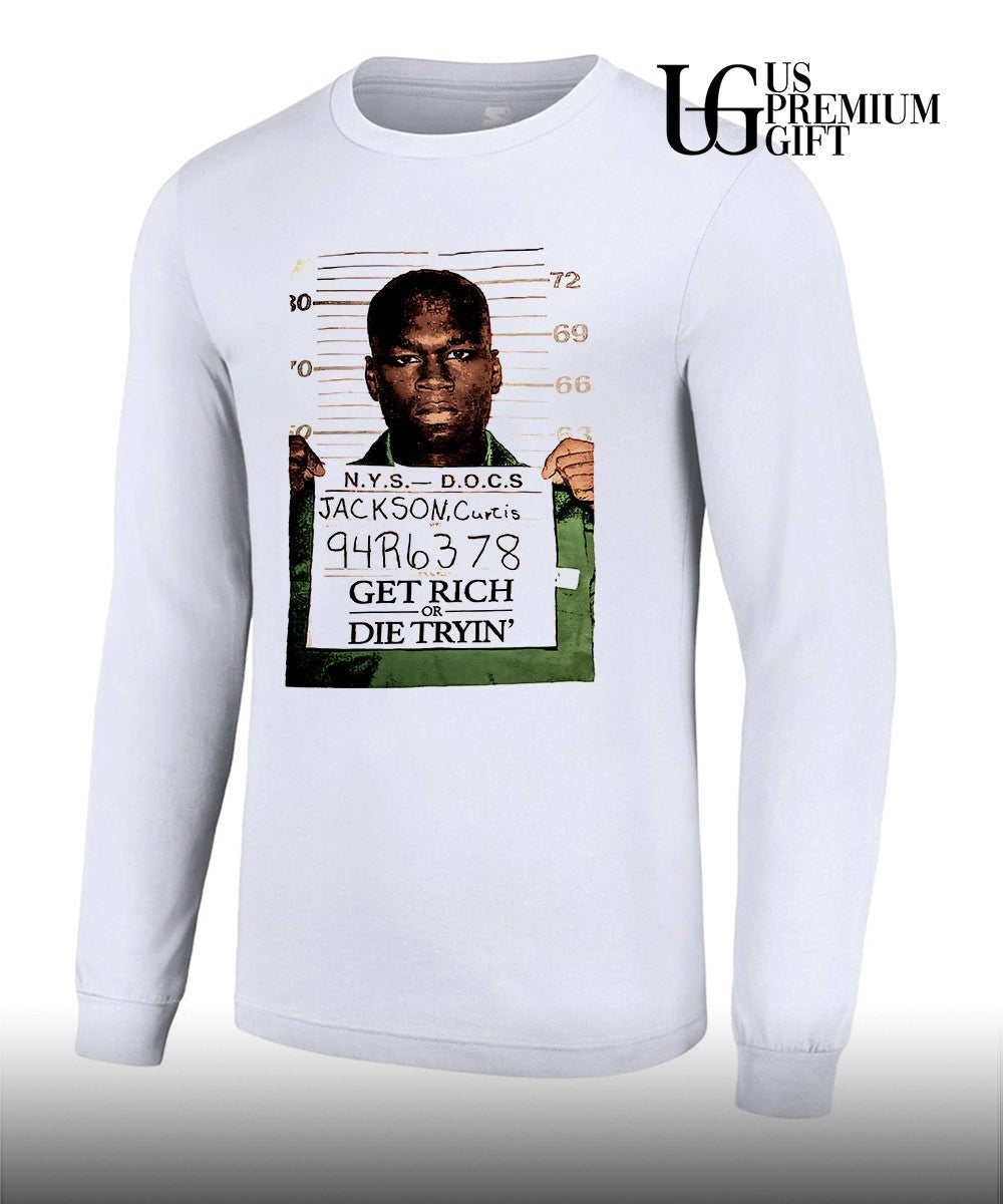 Get Rich or Die Tryin’ mugshot shirt