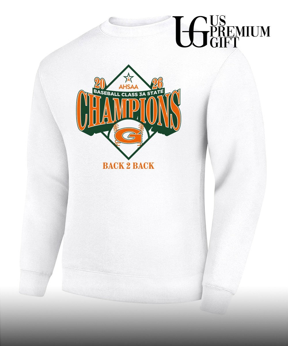 Glenwood Gators 2026 AHSAA baseball class 3A State Champions back 2 back T-shirt