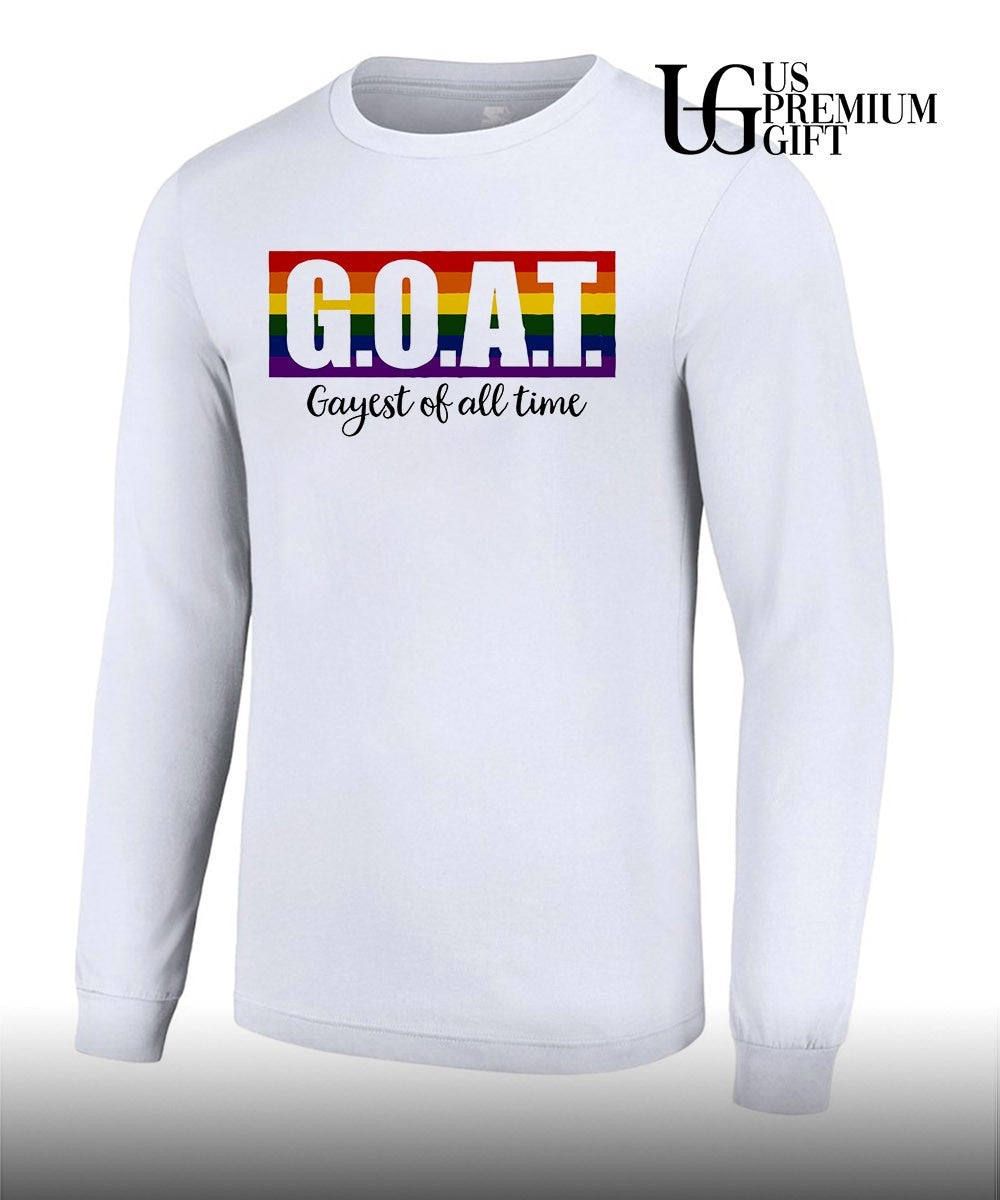 Goat Gayest Of All Time rainbow shirt