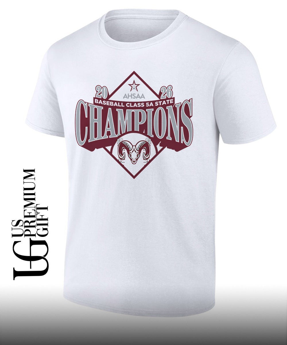 Gorham Rams 2026 AHSAA baseball class 5A State Champions T-shirt