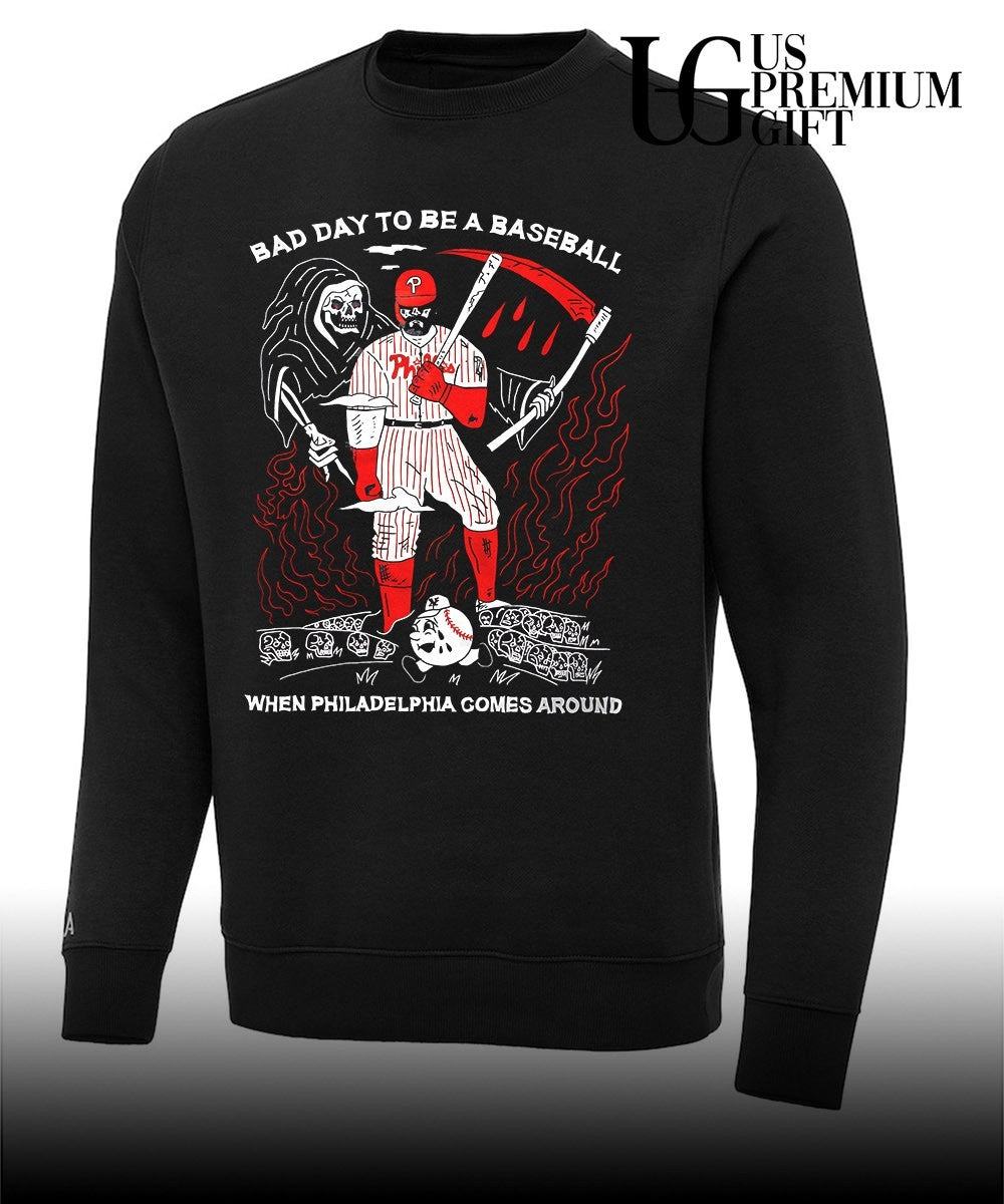 Grim Reaper Bad Day to be a Baseball Philadelphia Phillies baseball shirt