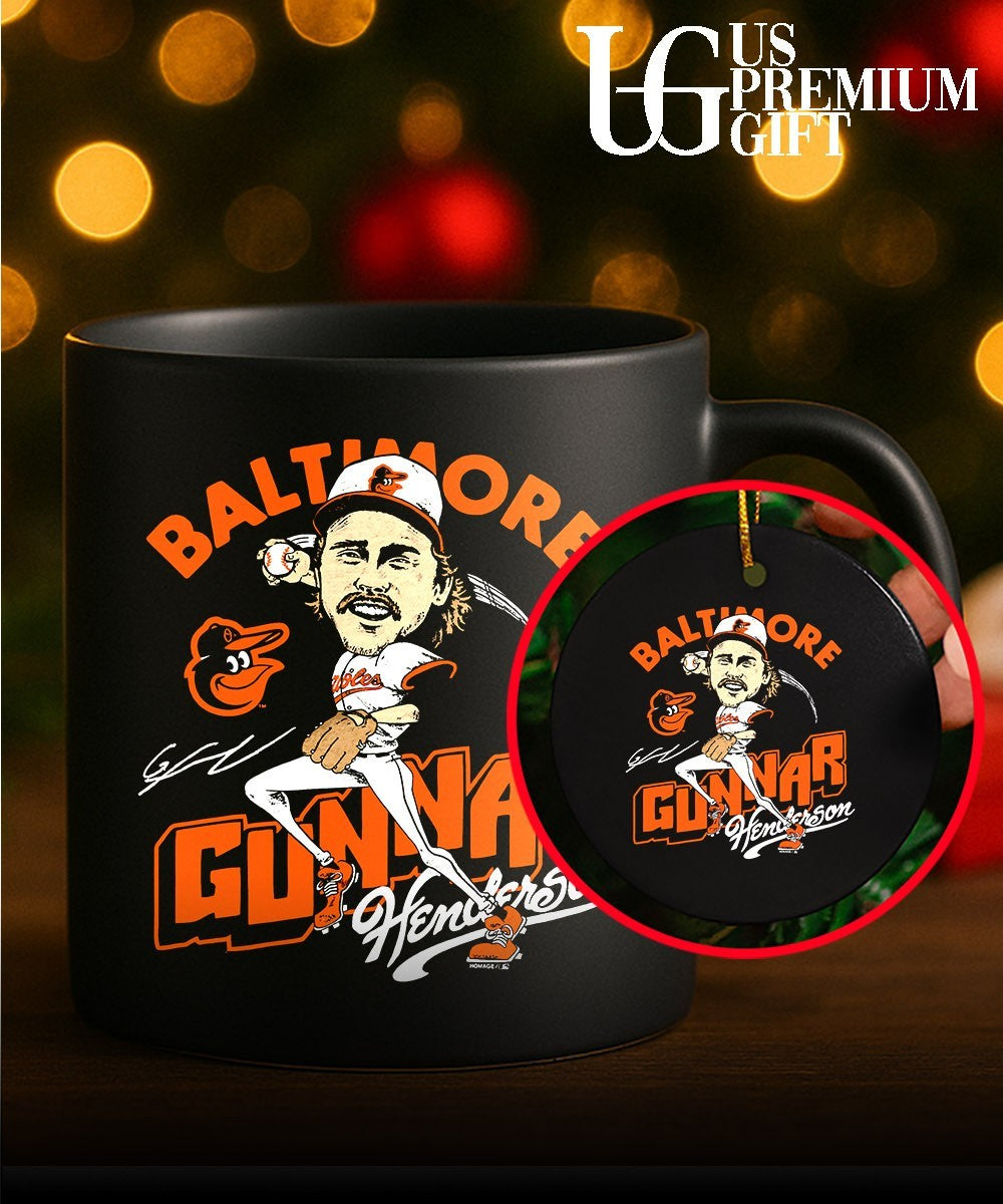Gunnar Henderson player Baltimore Orioles baseball signature caricature shirt