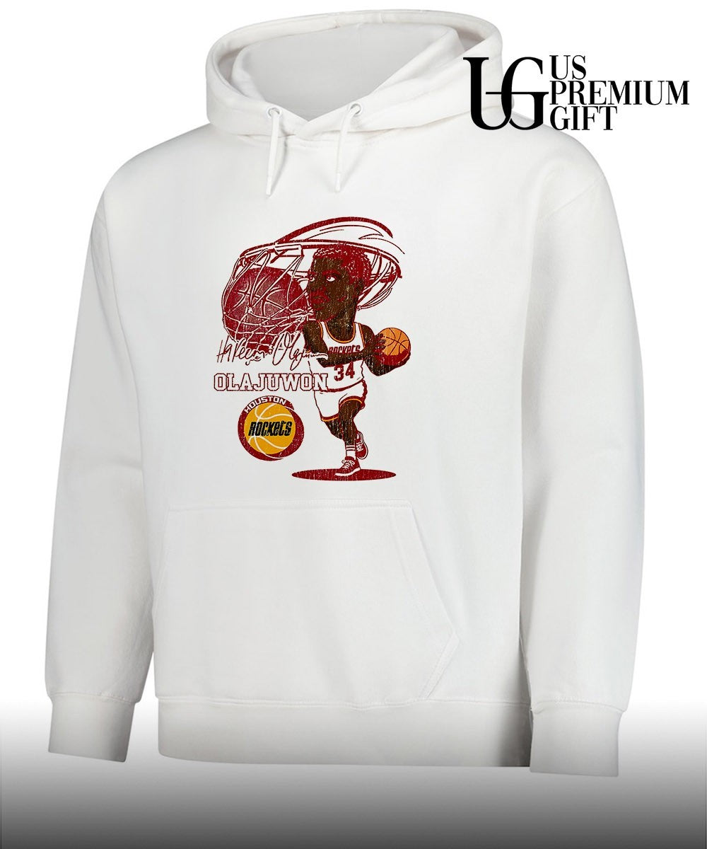 Hakeem Olajuwon player Houston Rockets NBA caricature shirt