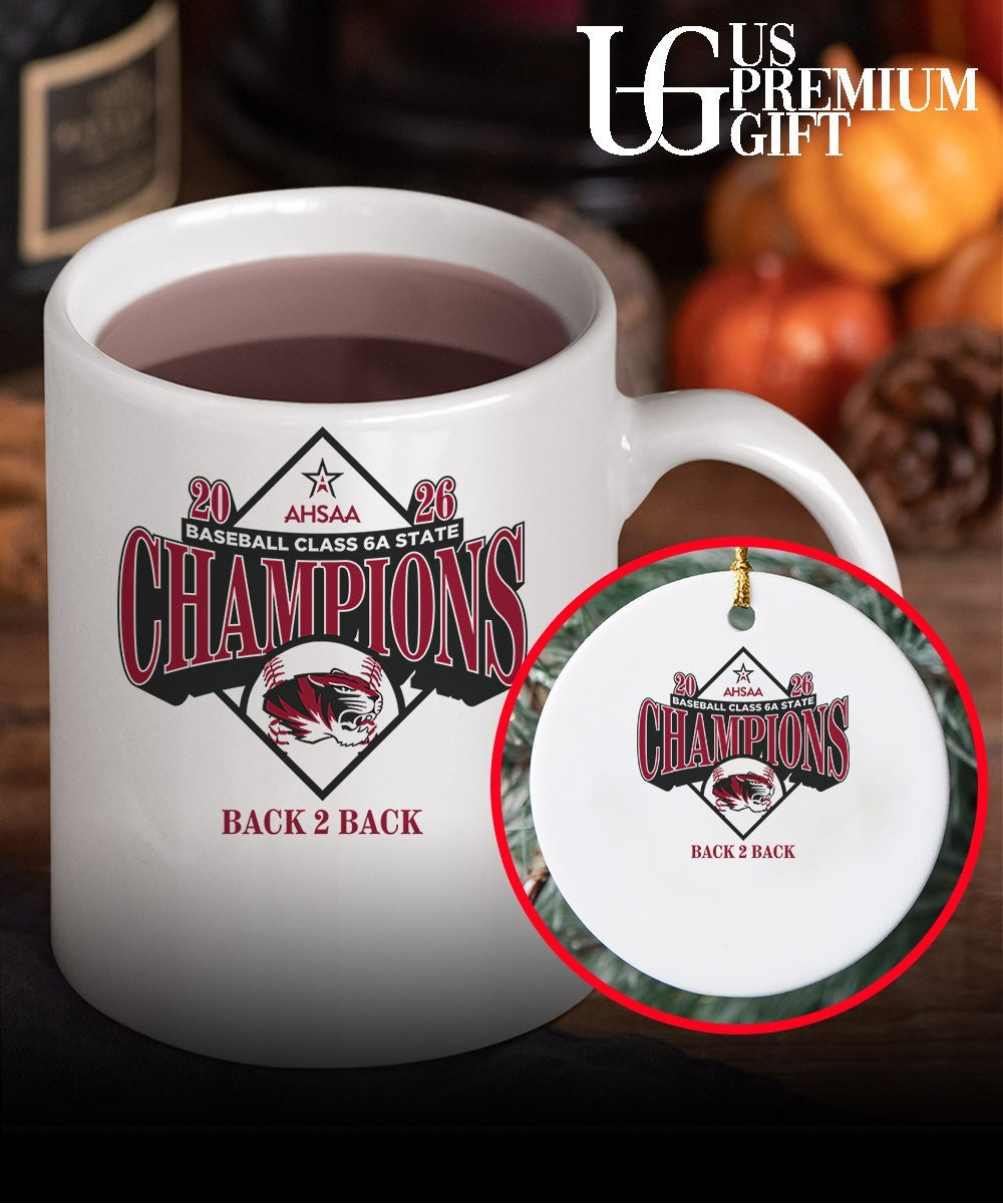 Hartselle Tigers 2026 AHSAA baseball class 6A State Champions back 2 back T-shirt