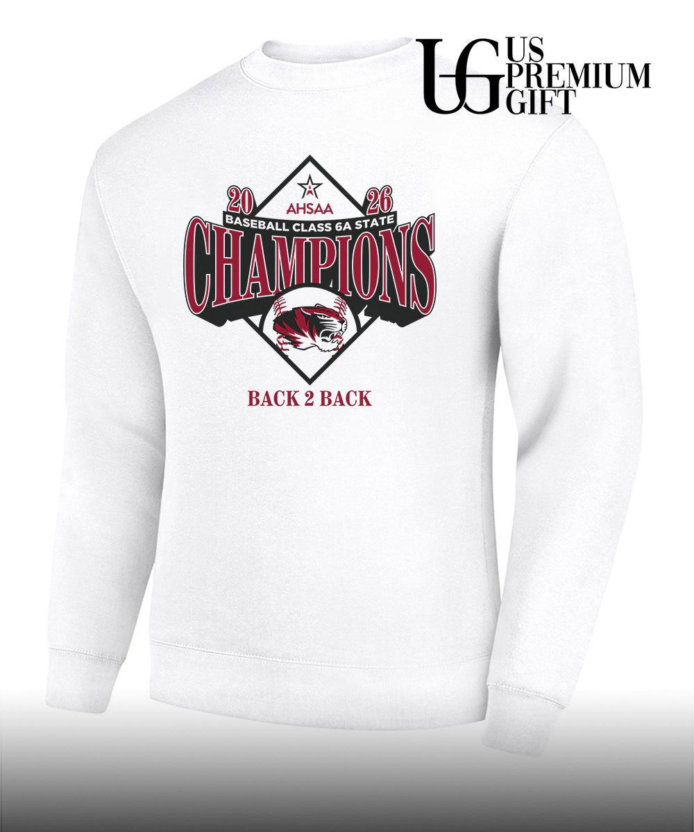 Hartselle Tigers 2026 AHSAA baseball class 6A State Champions back 2 back T-shirt