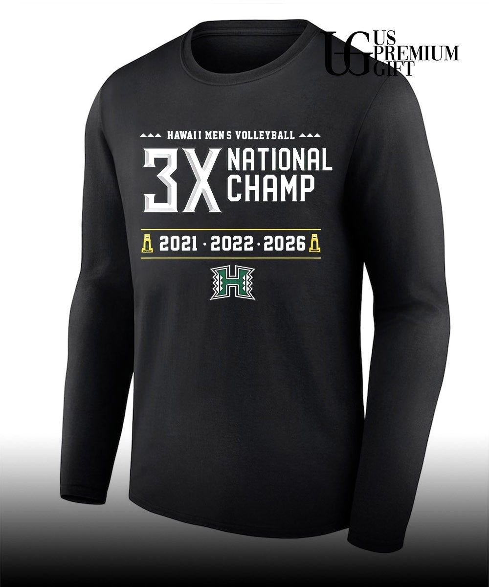 Hawaii Rainbow Warriors Men’s Volleyball NCAA 3X National Champions 2026 shirt