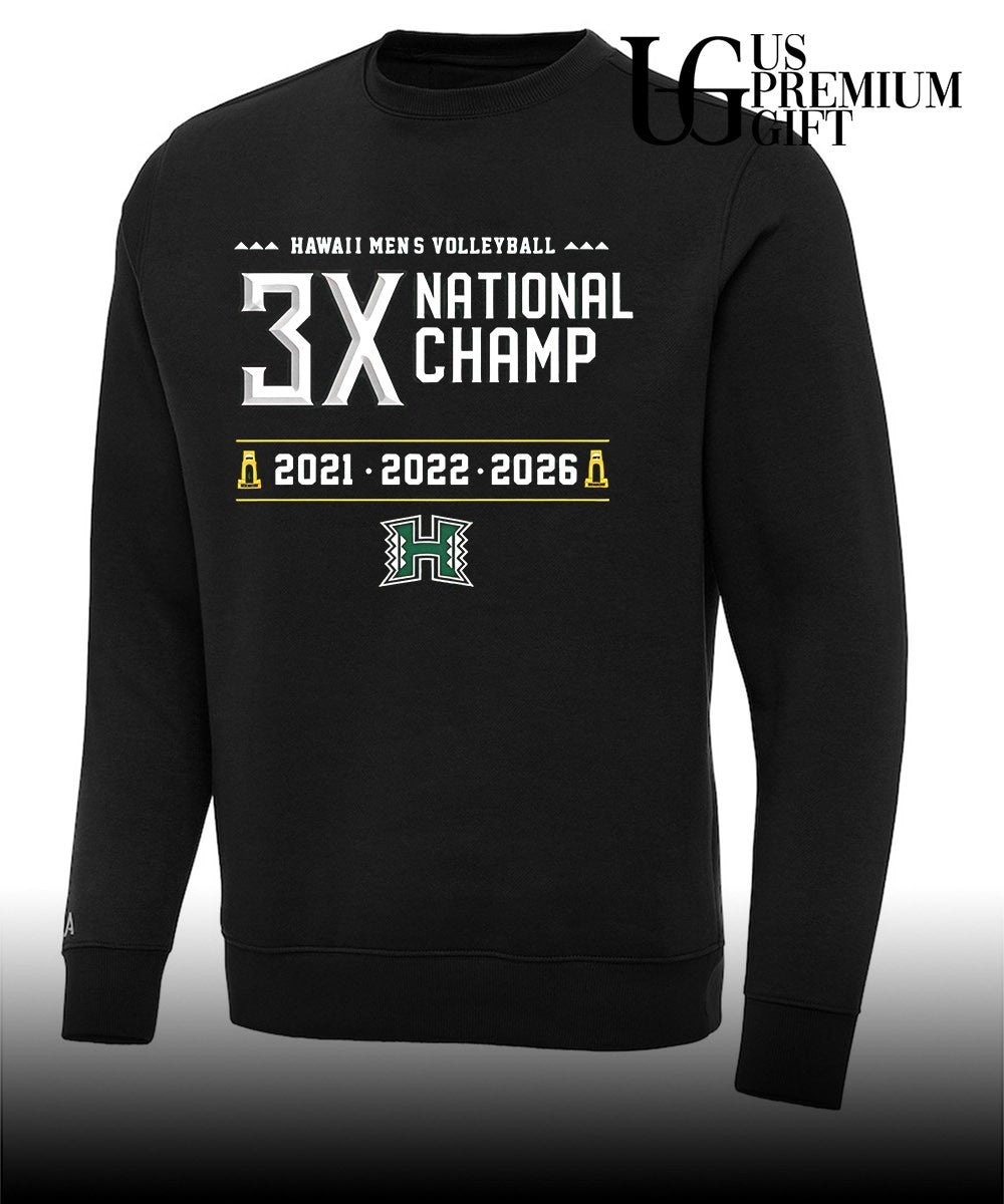 Hawaii Rainbow Warriors Men’s Volleyball NCAA 3X National Champions 2026 shirt