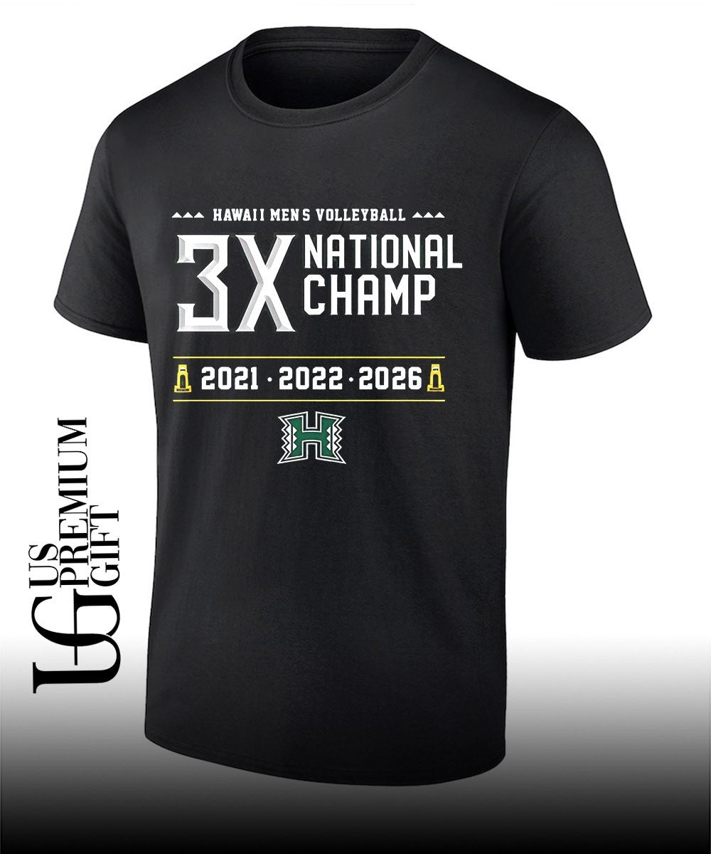 Hawaii Rainbow Warriors Men’s Volleyball NCAA 3X National Champions 2026 shirt