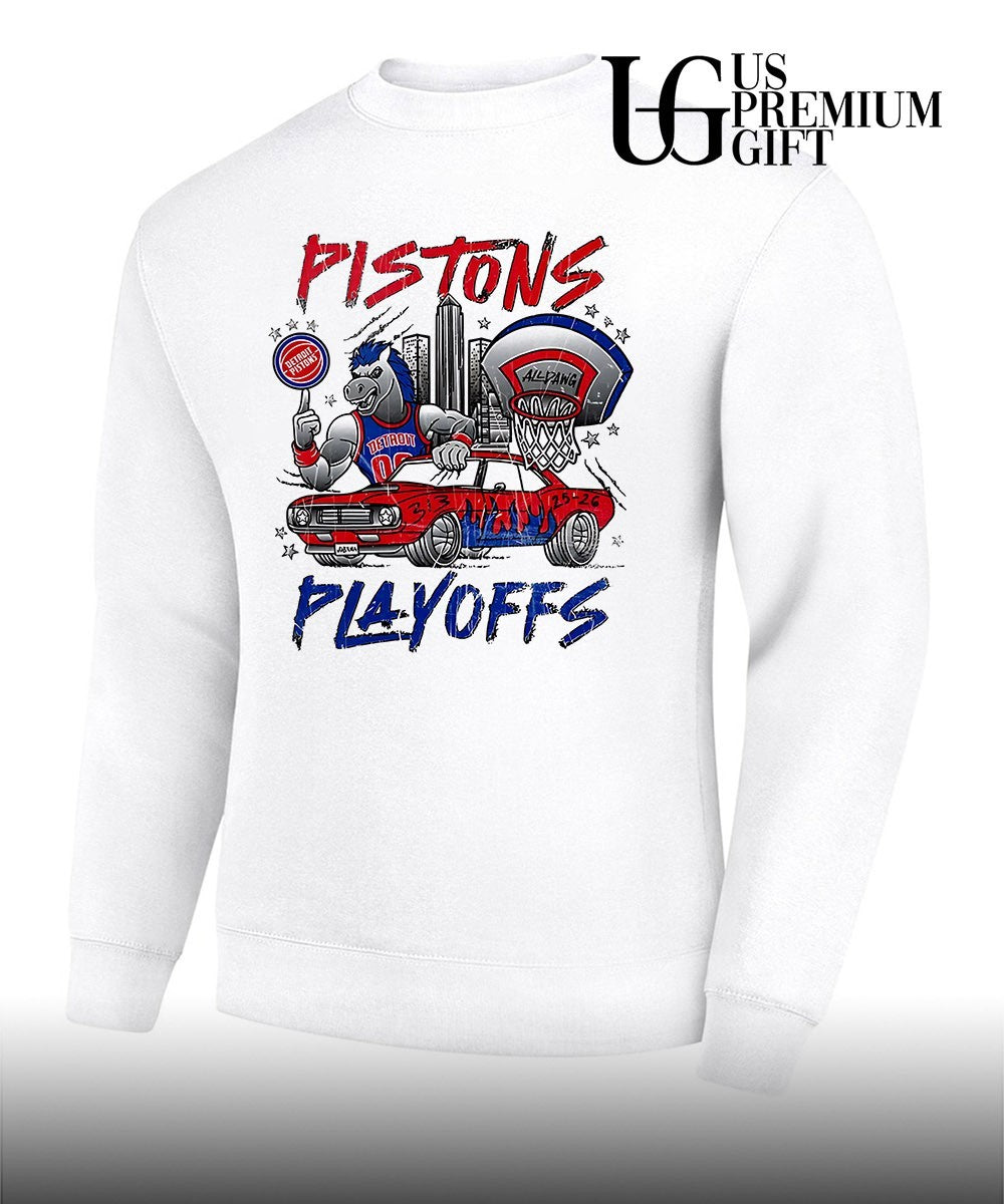 Hooper Detroit Pistons Playoffs 2026 Skyline City mascot shirt