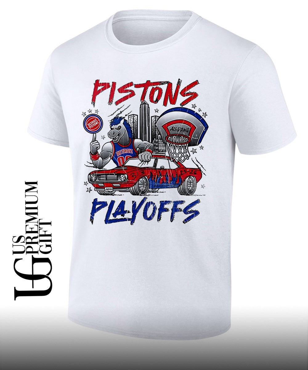 Hooper Detroit Pistons Playoffs 2026 Skyline City mascot shirt