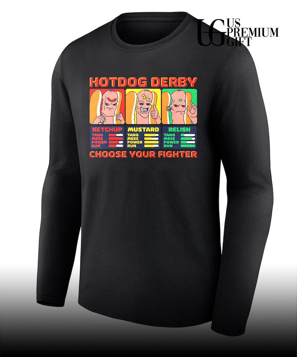 Hotdog derby choose your fighter shirt