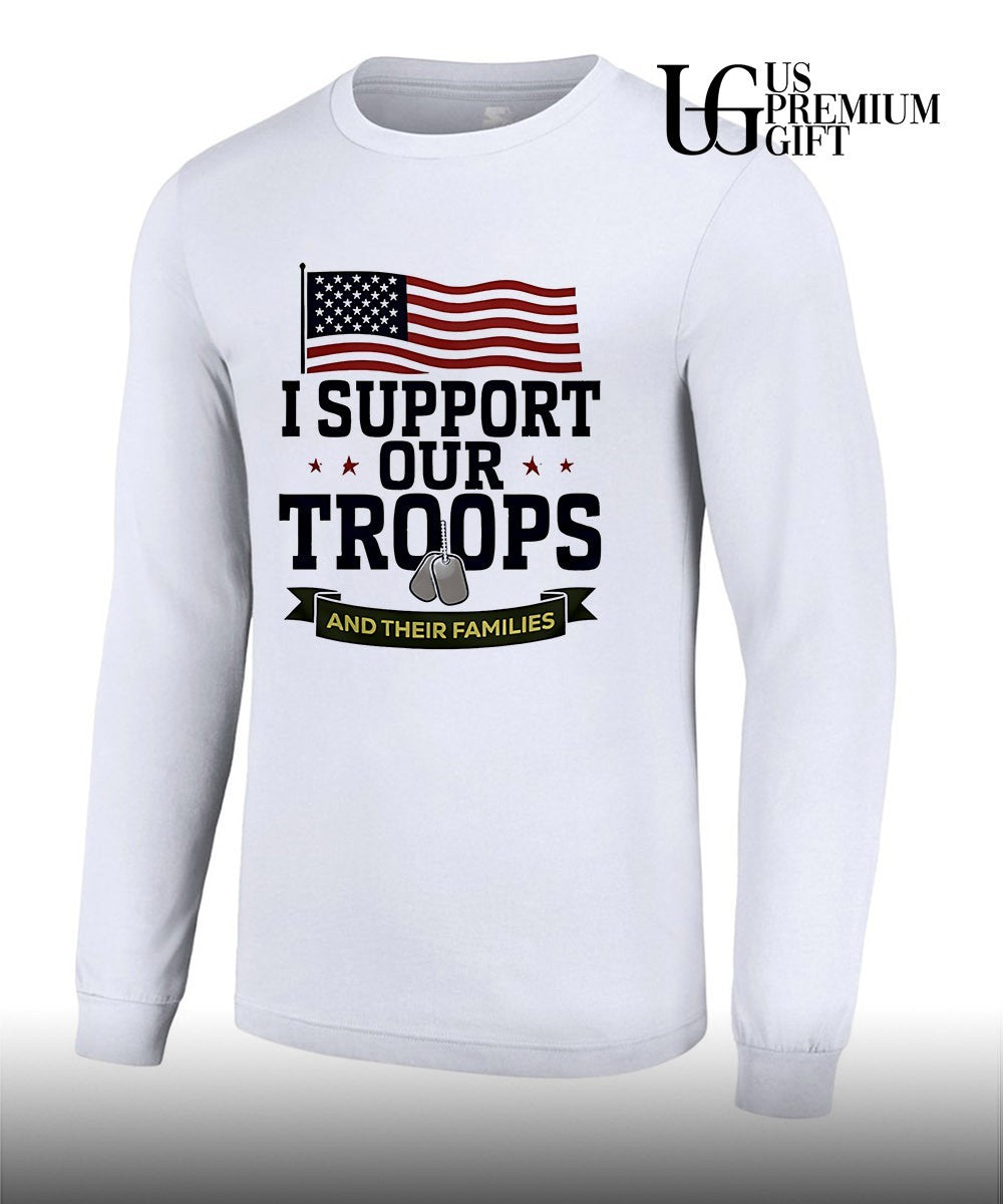 I support our Troops and Their Families USA flag shirt