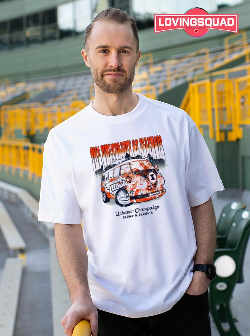 Illinois Fighting Illini Tan Flower Bus Bogo Shirt