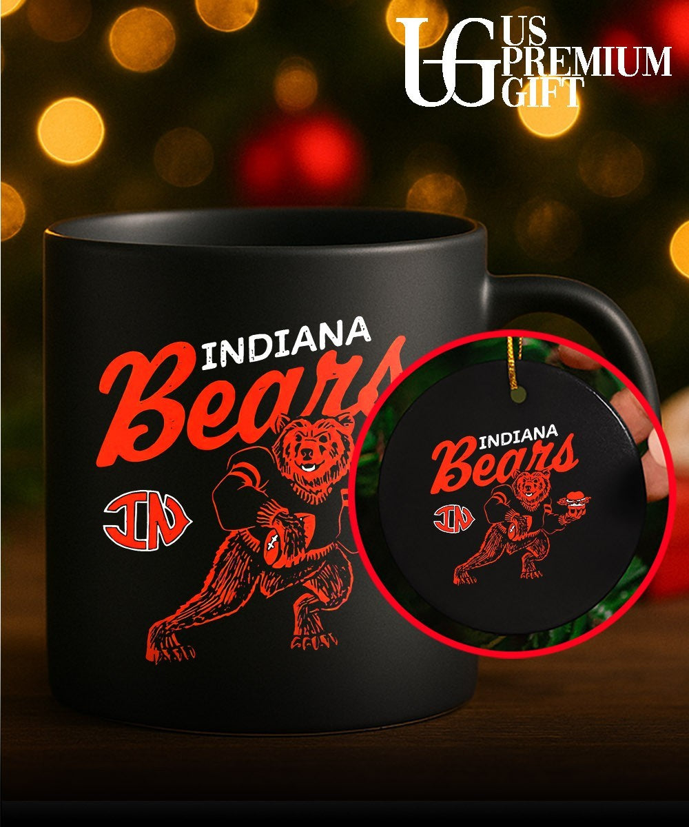 Indiana Bears Football player mascot eating a Hamburger logo shirt