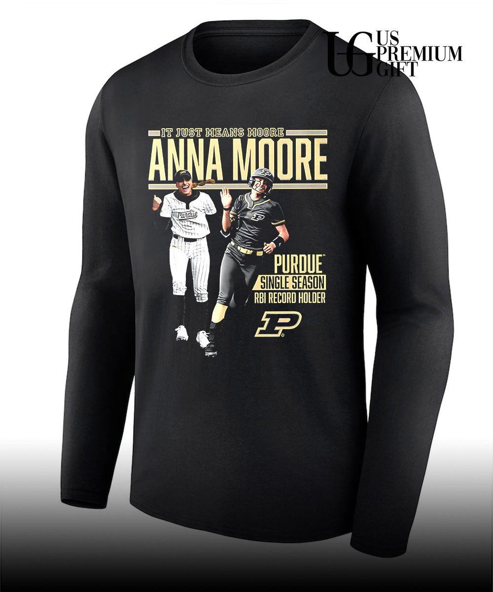 It just means Moore Anna Moore Purdue Boilermakers single season RBI Record Holder shirt