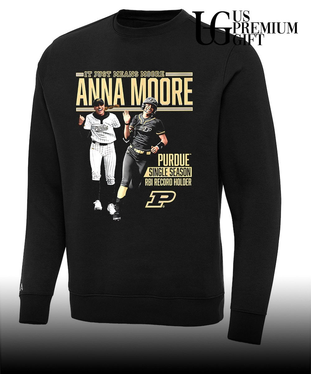 It just means Moore Anna Moore Purdue Boilermakers single season RBI Record Holder shirt