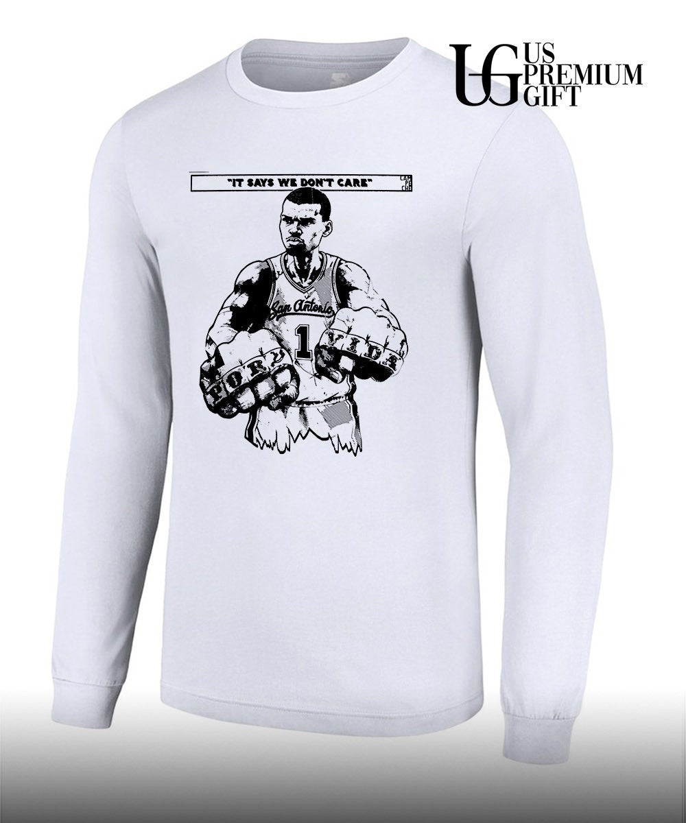 It says we don’t care Por Vida Victor Wembanyama San Antonio Spurs NBA shirt