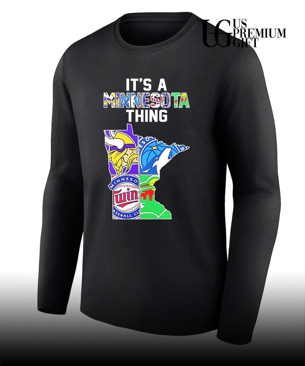 It’s A Thing Minnesota Vikings Timberwolves Twins Wild State Map shirt