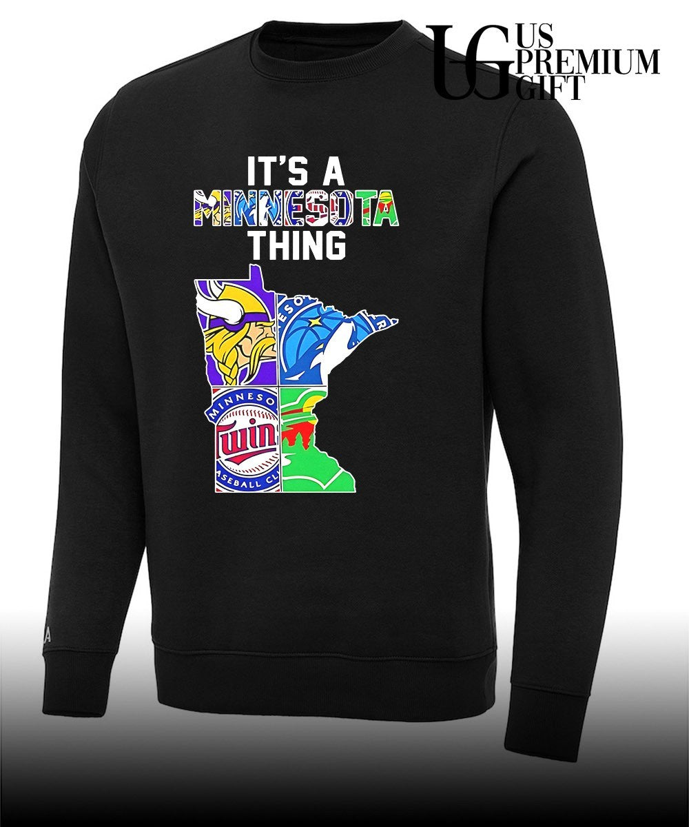 It’s A Thing Minnesota Vikings Timberwolves Twins Wild State Map shirt
