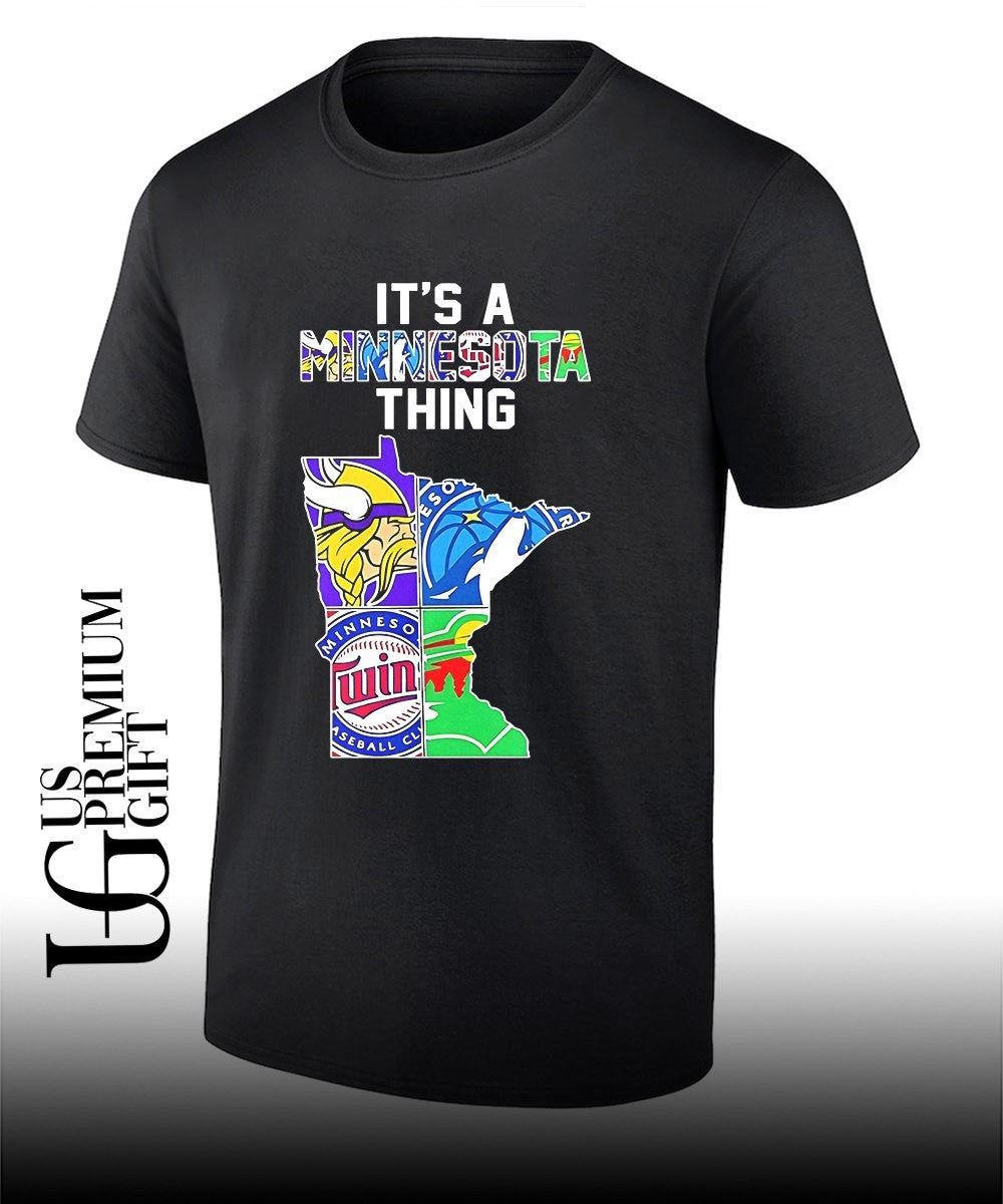 It’s A Thing Minnesota Vikings Timberwolves Twins Wild State Map shirt