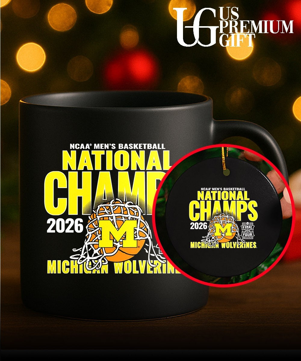 Michigan Wolverines 2026 NCAA Men’s Basketball National Champions cut net T-shirt