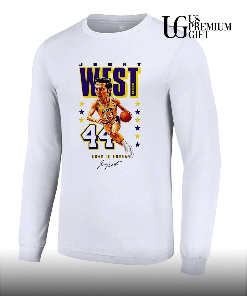 Jerry West Mr. Clutch Legend Los Angeles Lakers basketball caricature signature shirt