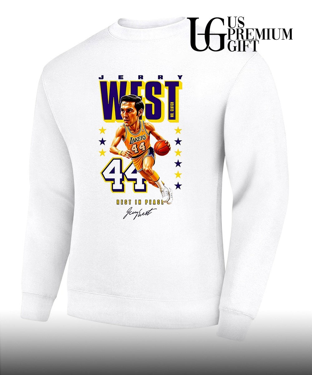 Jerry West Mr. Clutch Legend Los Angeles Lakers basketball caricature signature shirt