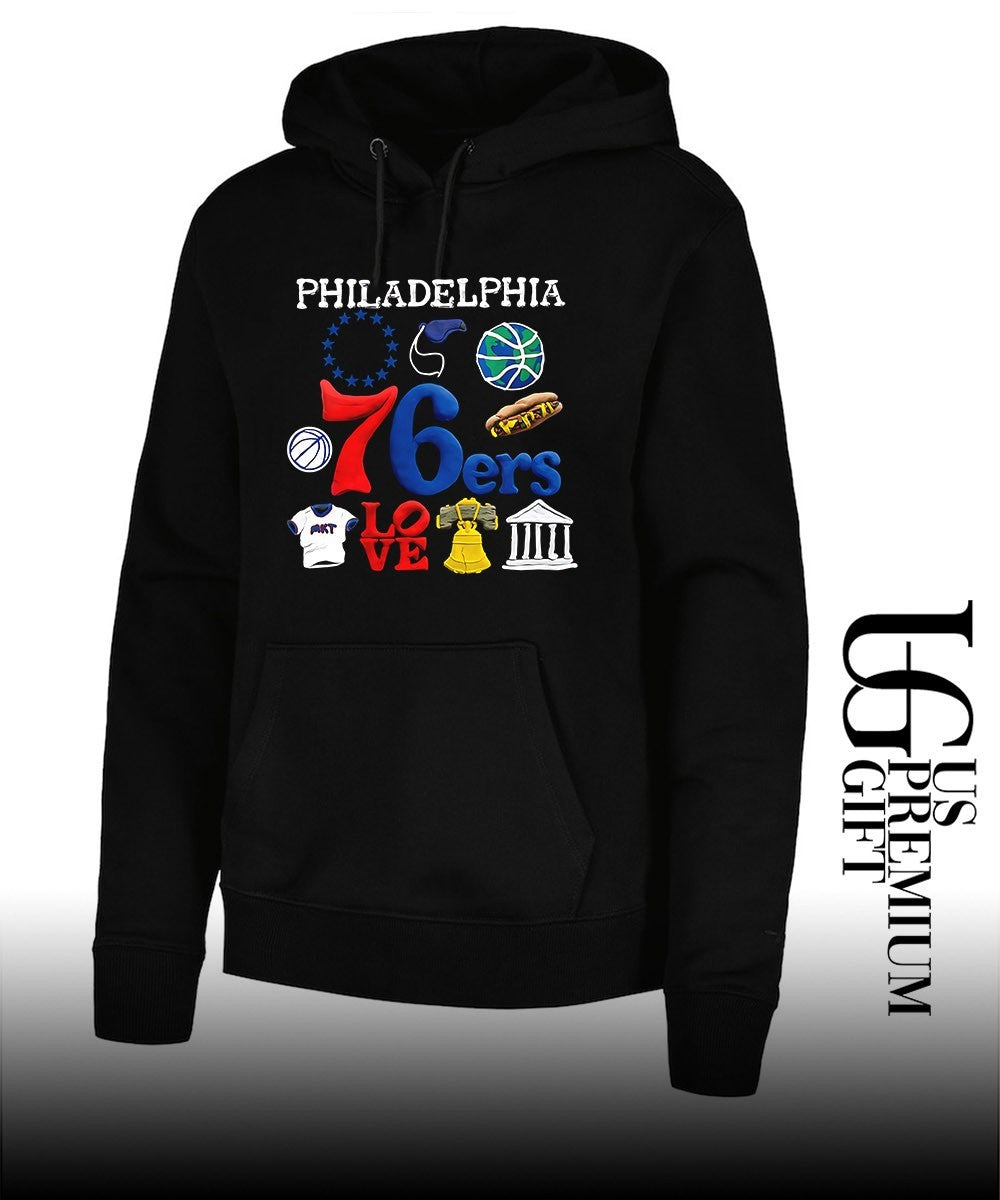 Joel Embiid wearing Philadelphia 76ers Claymation City shirt