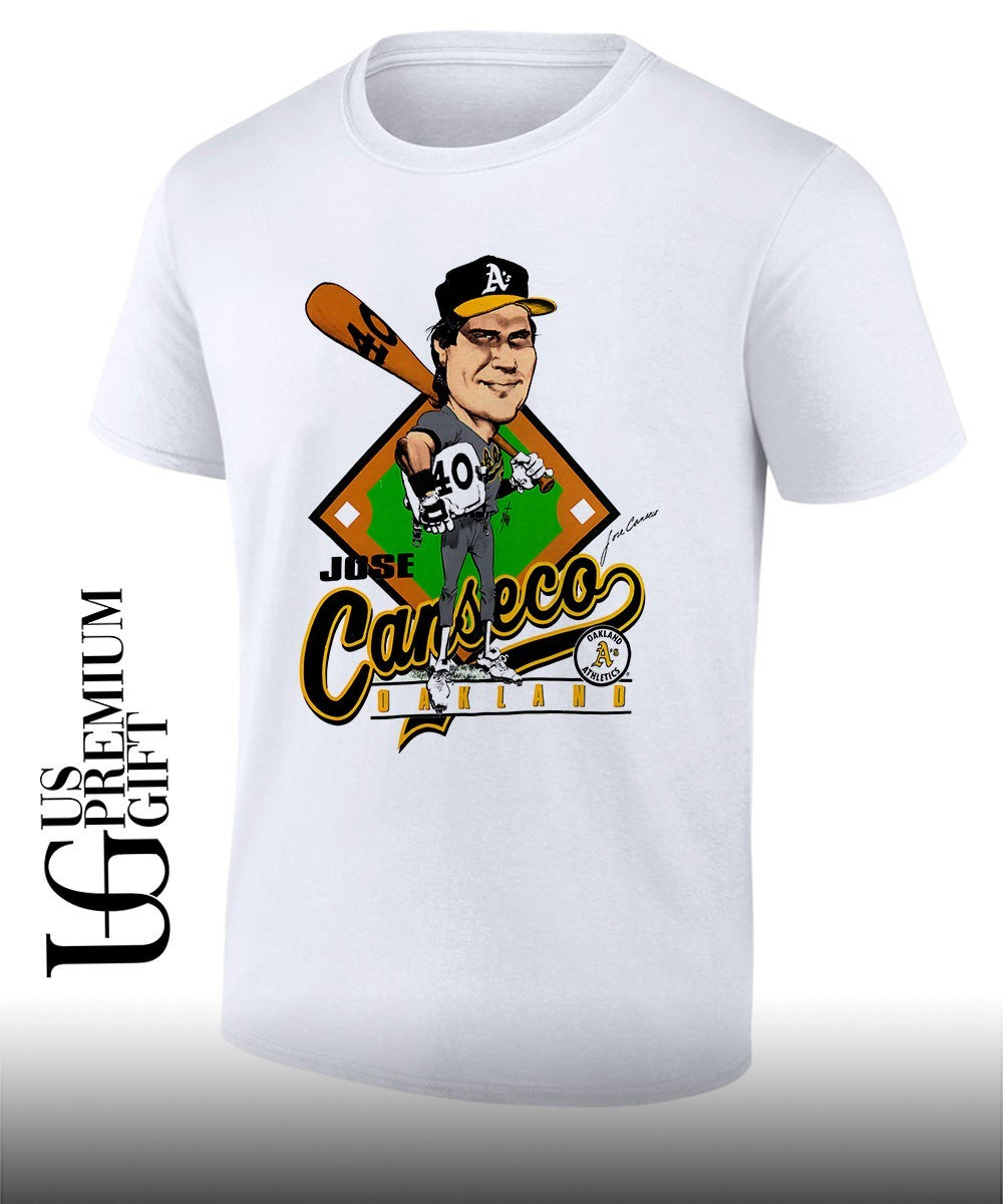 Jose Canseco Oakland Athletics caricature signature shirt