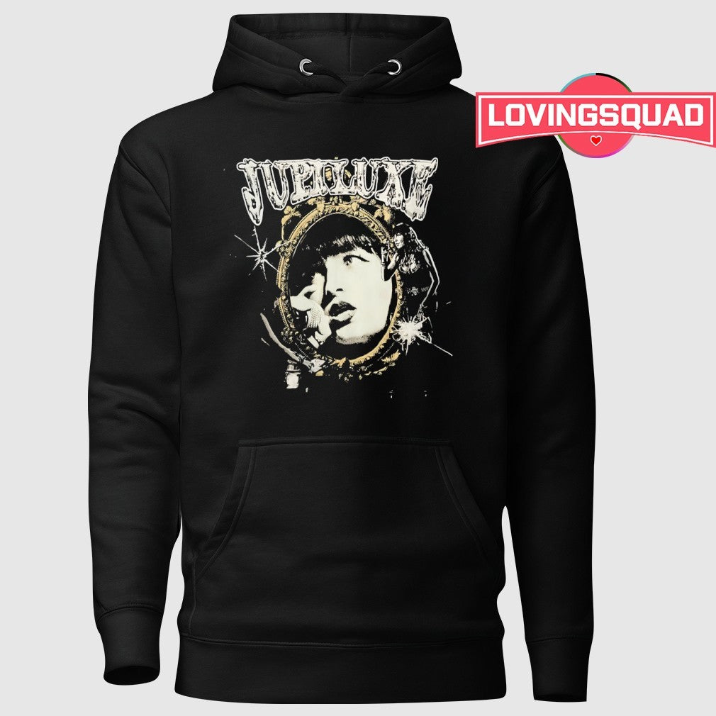 Jupiluxe Grunge rock singer mirror collage shirt